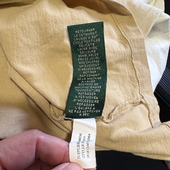 Women’s Vintage Lauren Ralph Lauren XL White, Taupe & Gold Floral Tee - Picture 6 of 9